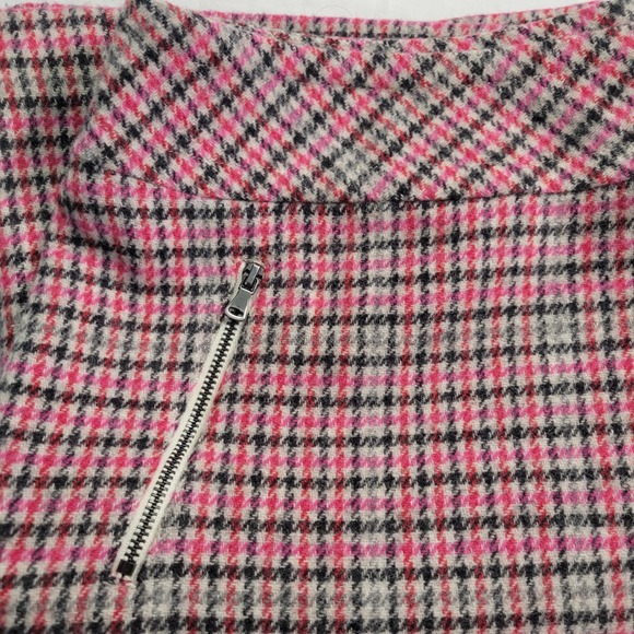 Talbots Pink Plaid Pencil Skirt Womens 12 Wool Blend Career Preppy Chic - Picture 8 of 8
